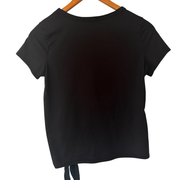 Olivia Rae Basic Side Tie Black Tee - Picture 9 of 9